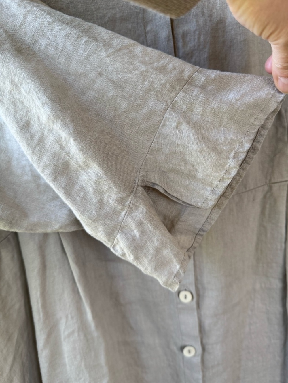 Flax Linen Midi Dress or Duster in Natural Beige - Picture 6 of 16